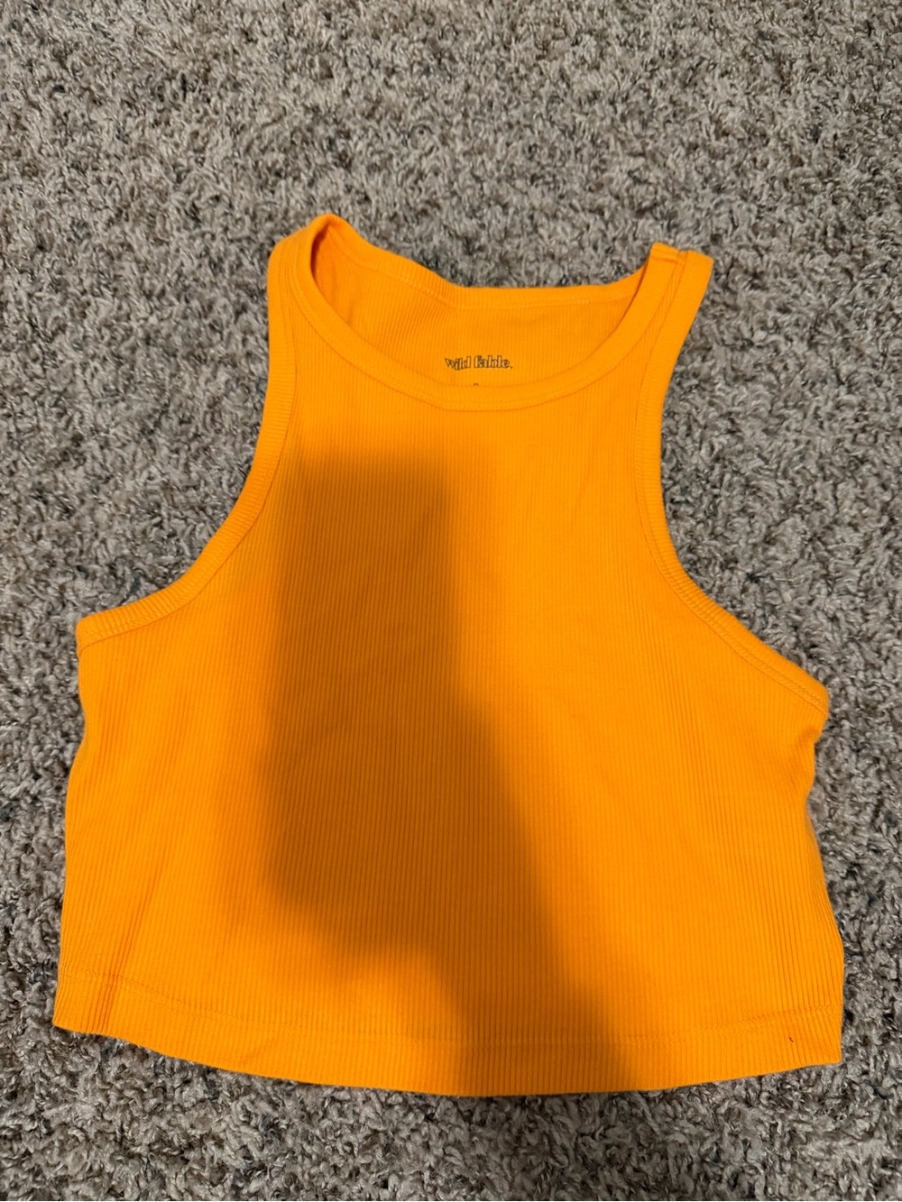 Wild Fable Bright Orange Ribbed Racerback Crop